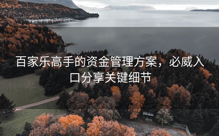 百家乐高手的资金管理方案，必威入口分享关键细节  第2张
