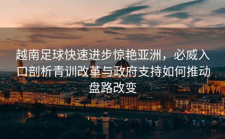 越南足球快速进步惊艳亚洲，必威入口剖析青训改革与政府支持如何推动盘路改变  第2张