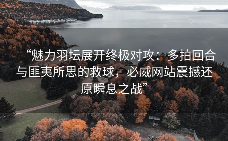 “魅力羽坛展开终极对攻：多拍回合与匪夷所思的救球，必威网站震撼还原瞬息之战”  第2张