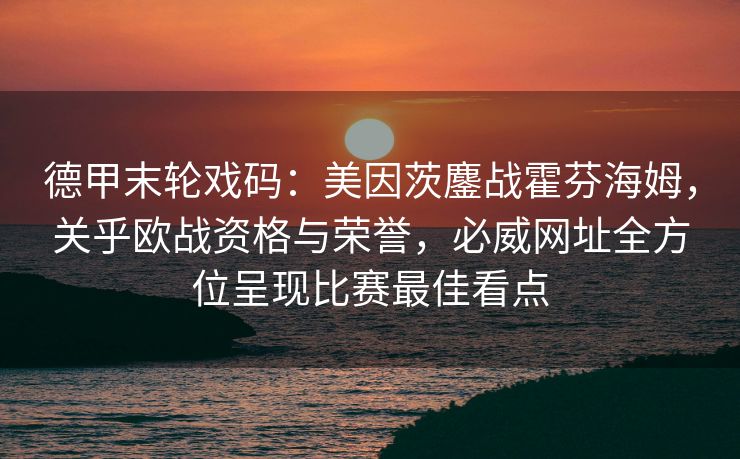 德甲末轮戏码：美因茨鏖战霍芬海姆，关乎欧战资格与荣誉，必威网址全方位呈现比赛最佳看点